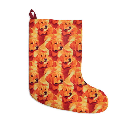 Golden Glamour Paws Christmas Stockings