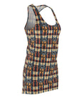 Pawsome Rottweiler Royalty Plaid Women's Racerback Dress