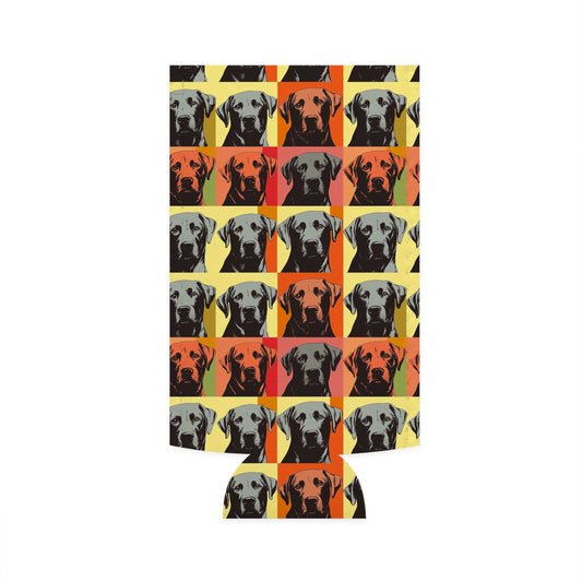 Whimsical Warhol Labrador Slim Can Cooler