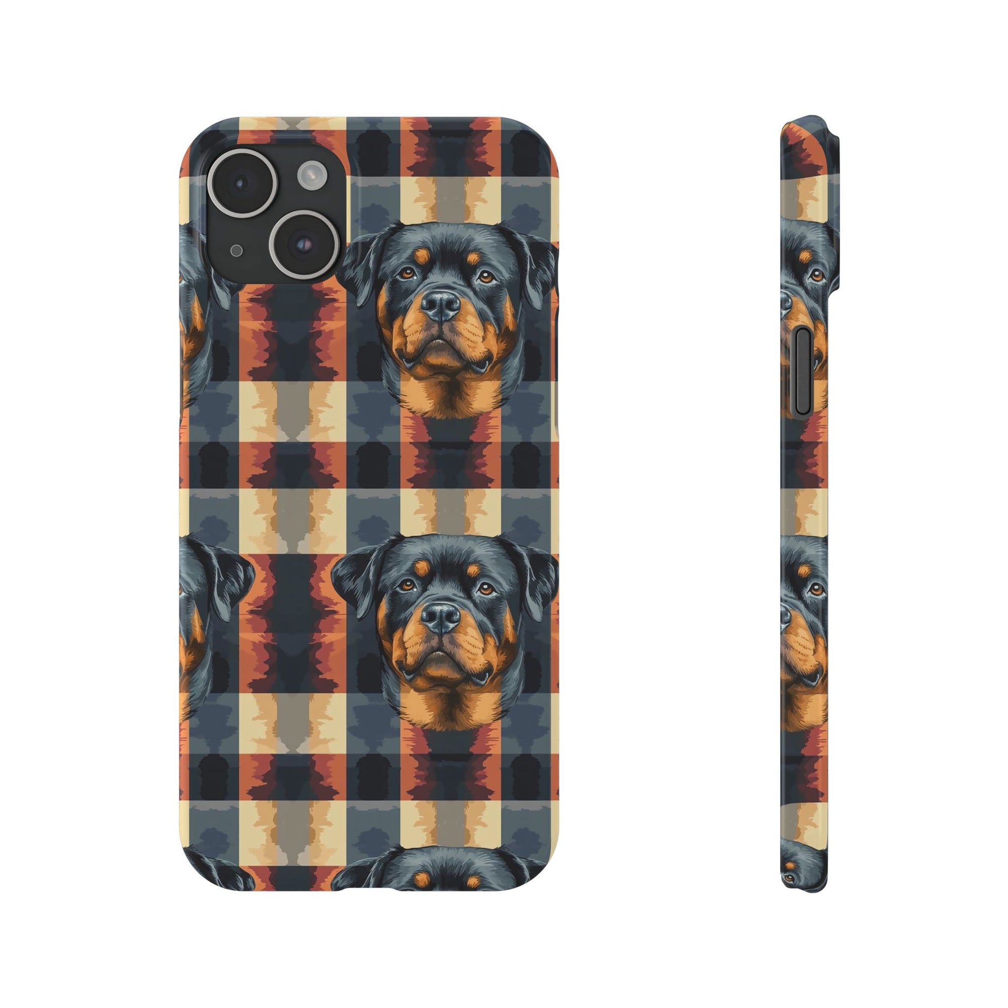 Pawsome Rottweiler Royalty Plaid Slim Phone Cases