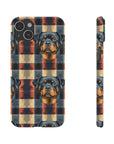 Pawsome Rottweiler Royalty Plaid Slim Phone Cases