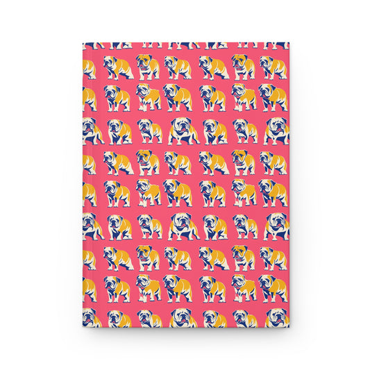 Bubblegum Glamour Bulldog Bouquet Hardcover Journal Matte