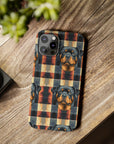 Pawsome Rottweiler Royalty Plaid Slim Phone Cases