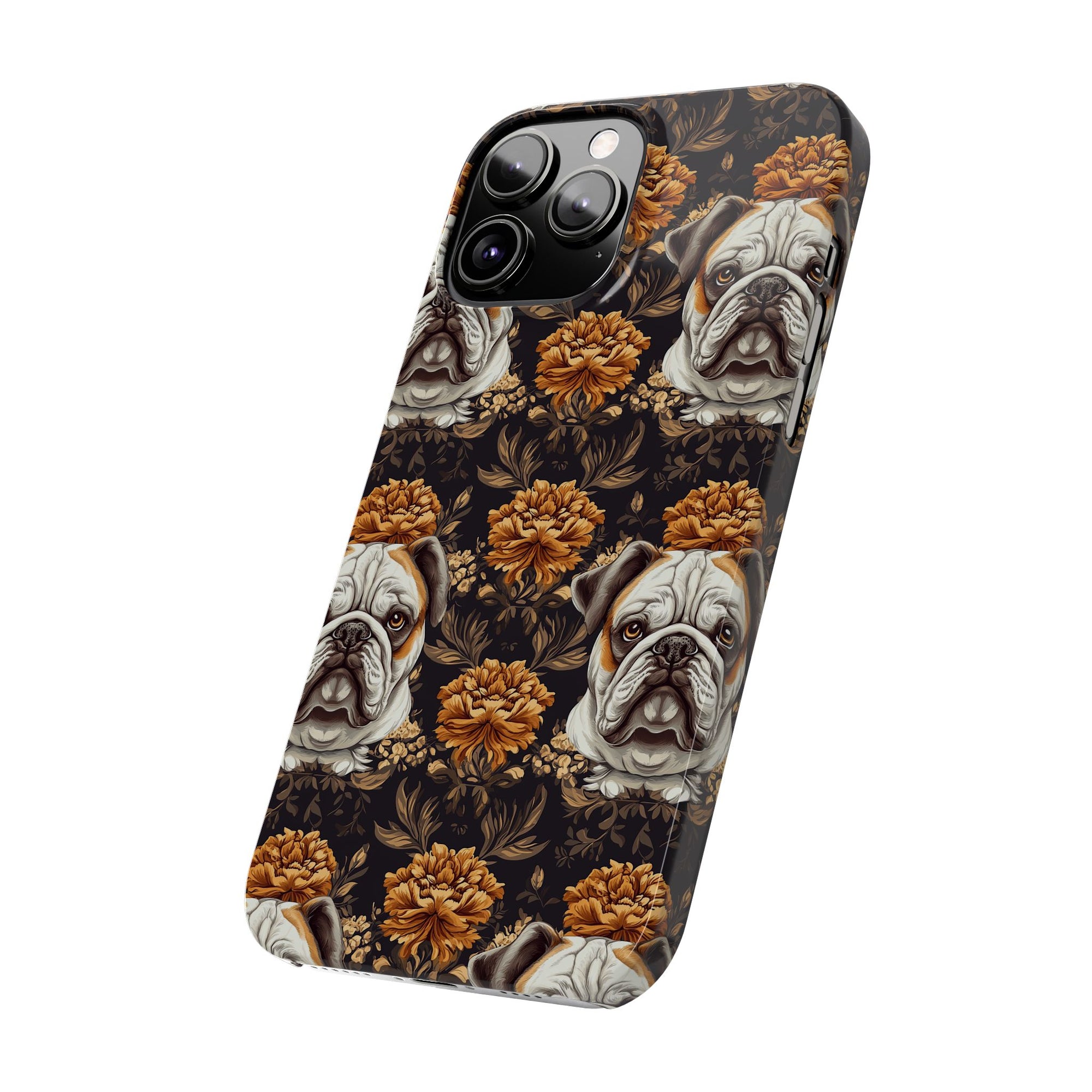 Bloomingly Bulldogistic Bouquet Slim Phone Cases