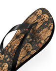 Fanciful Golden Paradise Blossom Flip Flops