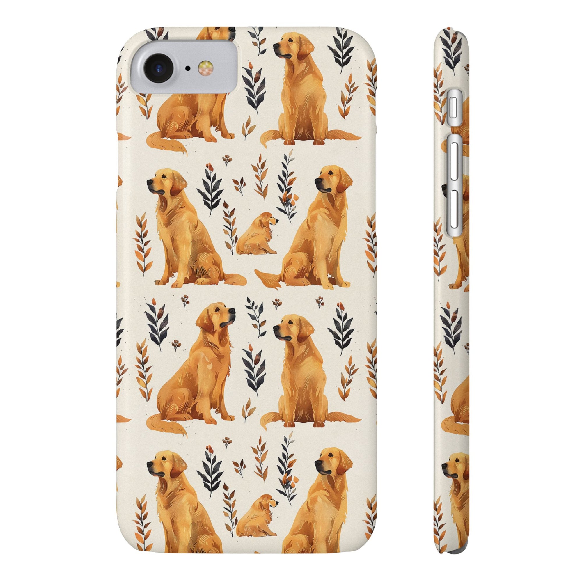 Golden Glamour Paws - Luxe Licks for Regal Retrievers Slim Phone Cases