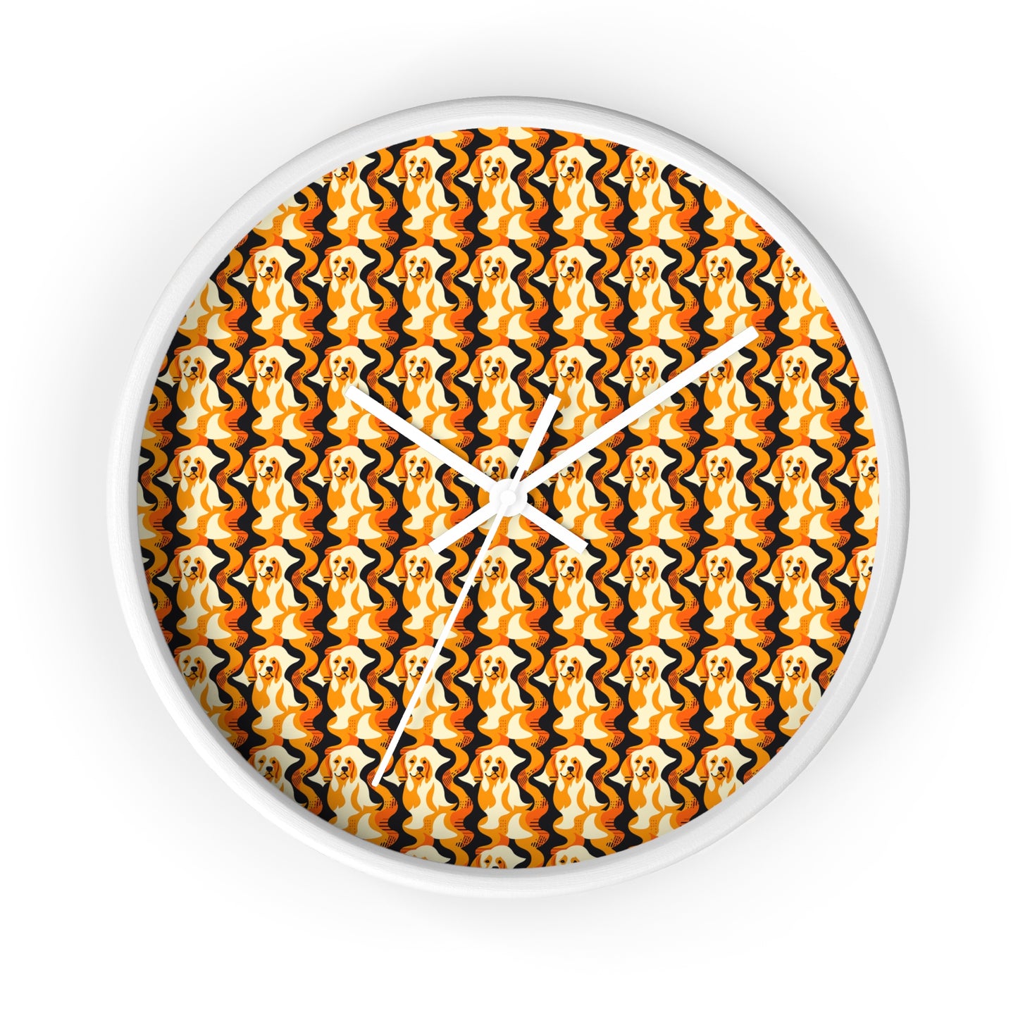 Golden Woof Abstract Glamour Wall Clock