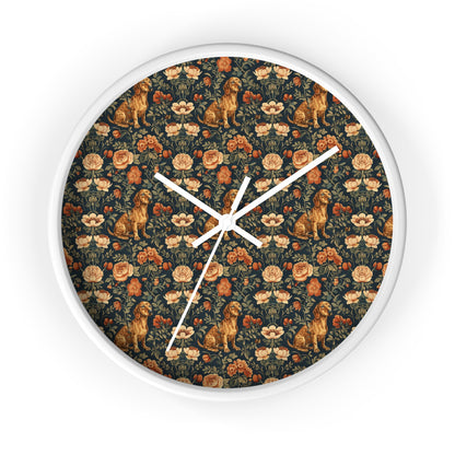 Dazzling Dachsund Blossoms & Foliage Wall Clock