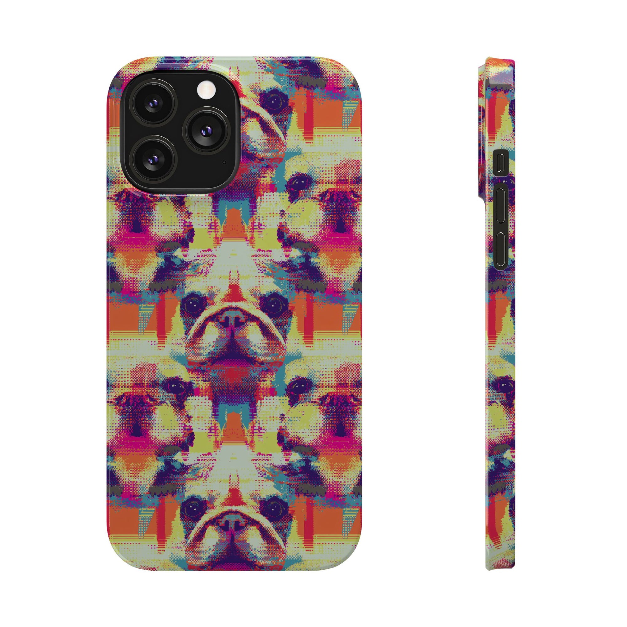 Glitchy Bulldog Blitz Slim Phone Cases