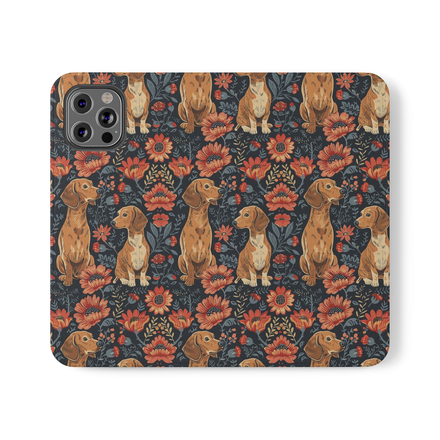 Floral Pawsome Dachsund Delight Flip Cases