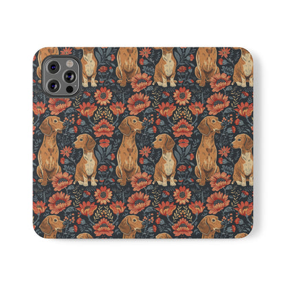 Floral Pawsome Dachsund Delight Flip Cases