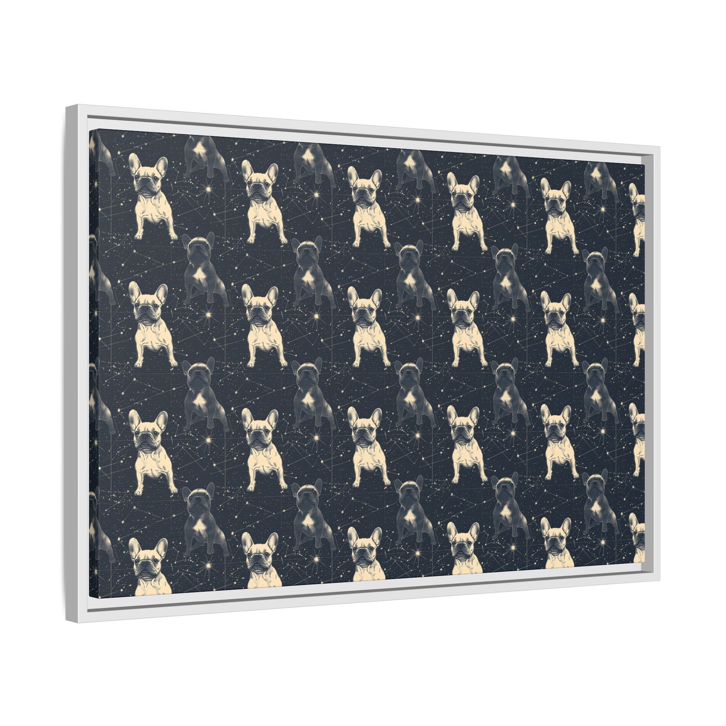 Frenchie Celestial Soar Matte Canvas, Framed