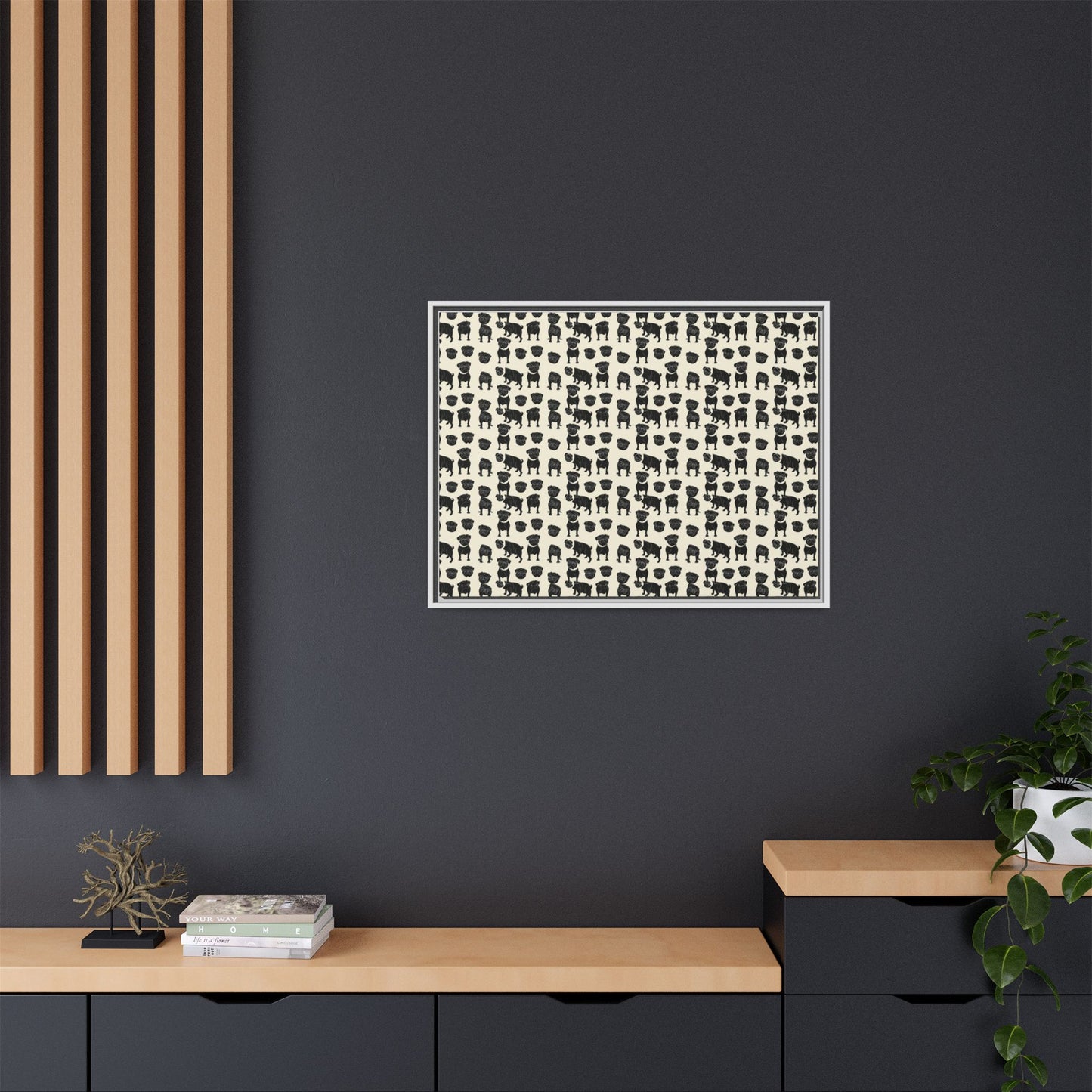 Puggie Pout Perfection Matte Canvas, Framed