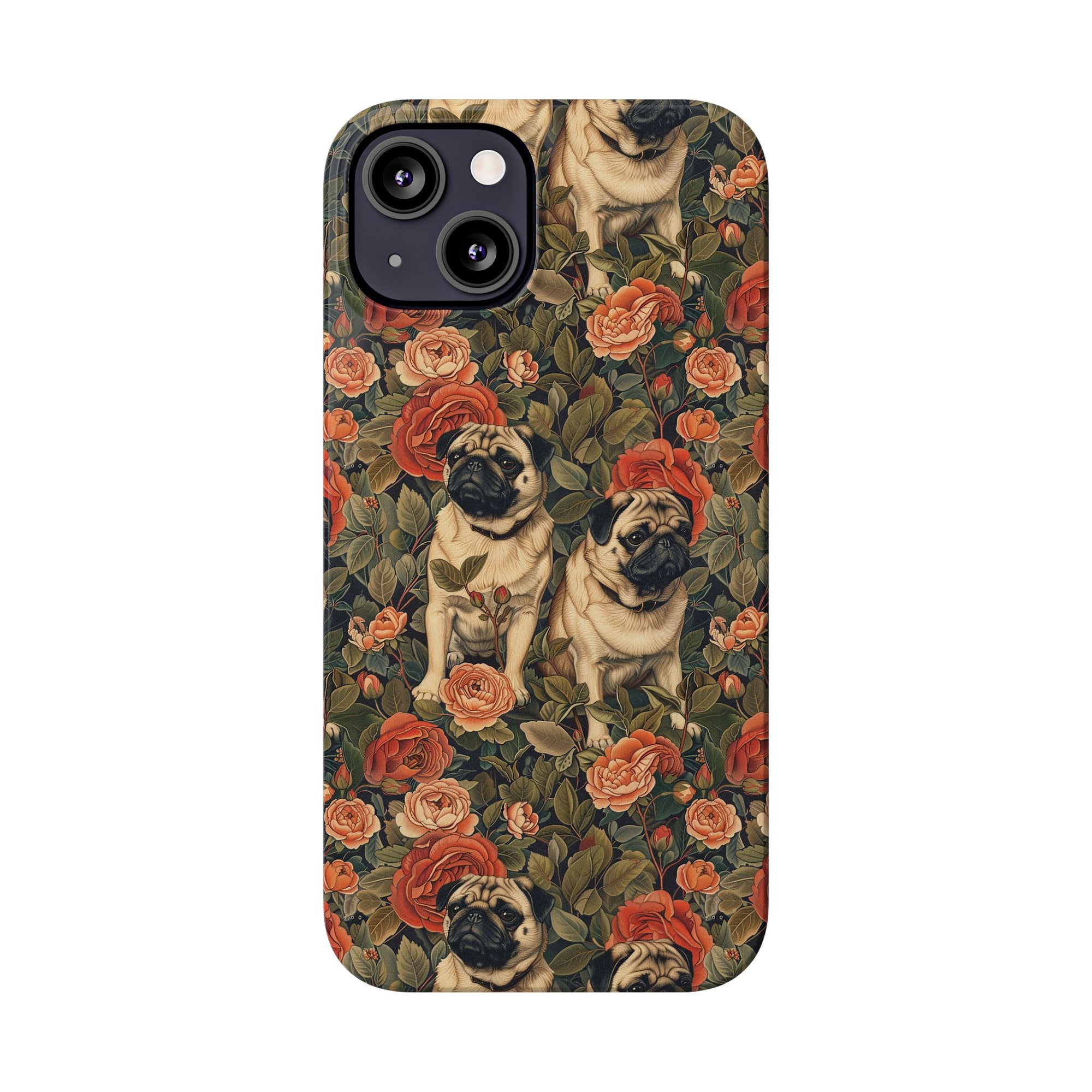 Blooming Pug Paradise Slim Phone Cases