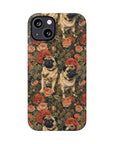 Blooming Pug Paradise Slim Phone Cases