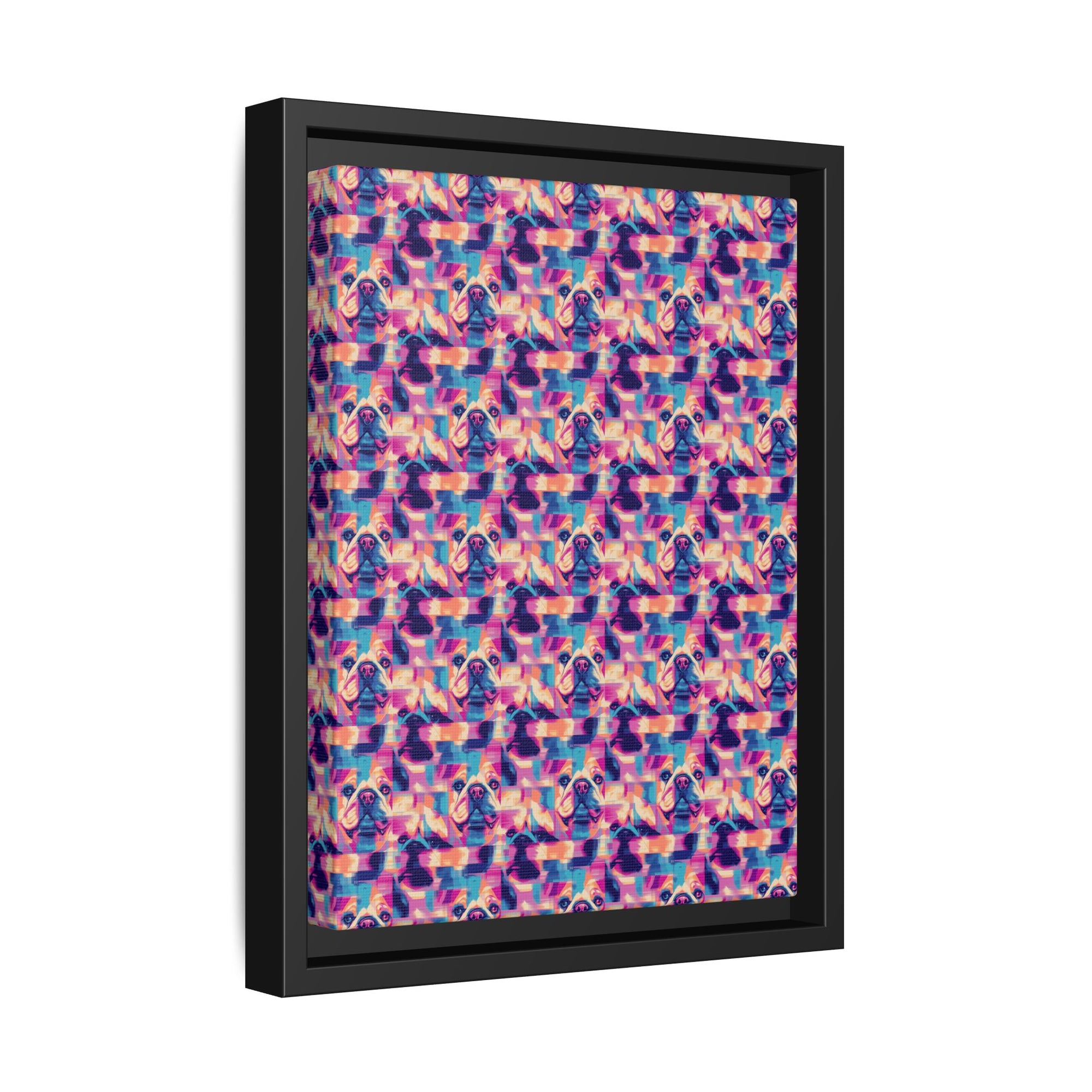 Dazzling Bulldog Chic Matte Canvas, Framed