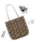 Dazzling Dachsund Blossoms & Foliage Canvas Tote Bag