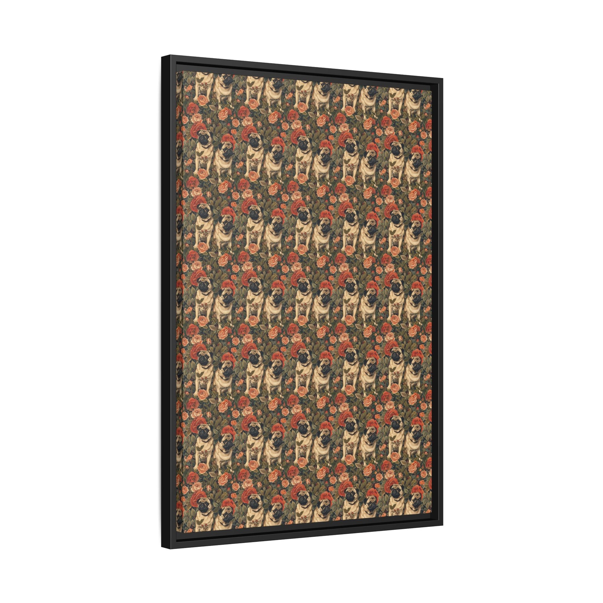 Blooming Pug Paradise Matte Canvas, Framed