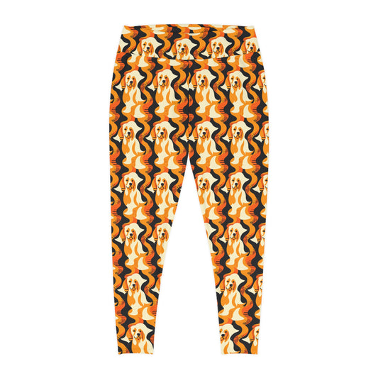 Golden Woof Abstract Glamour Plus Size Leggings