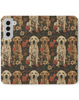 Blossoming Labradors Bouquet Flip Cases