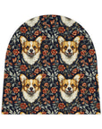 Floofy Corgi Blossom Blast Baby Beanie