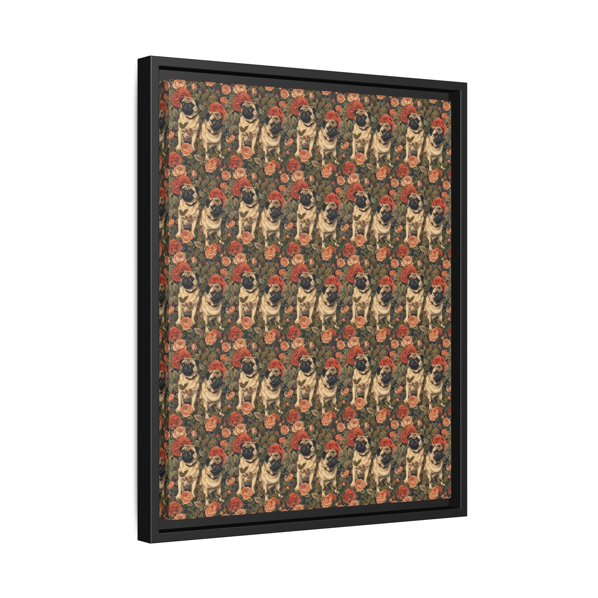 Blooming Pug Paradise Matte Canvas, Framed