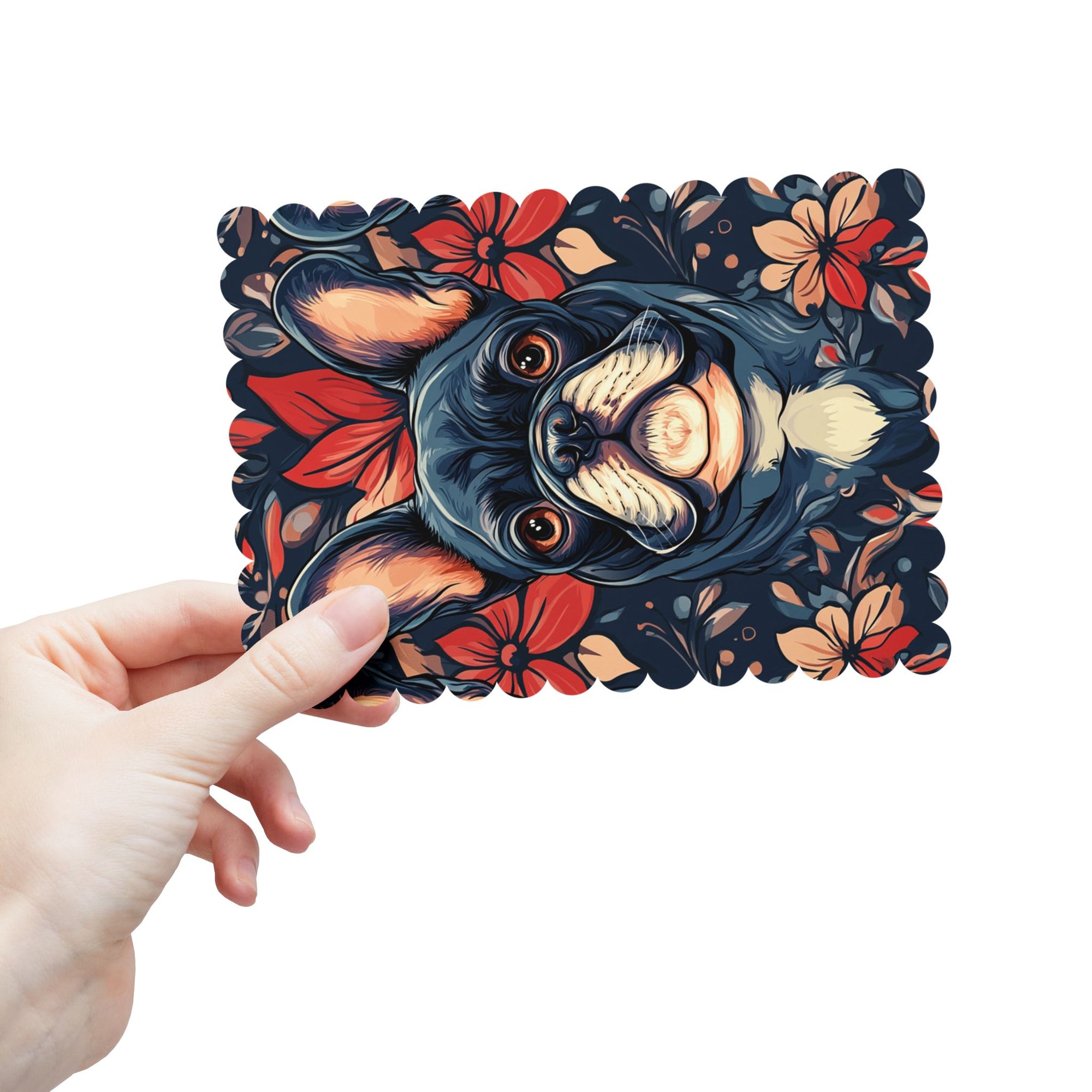 Gothic Rose Bulldog Noir Enchantment Postcards