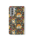 Corgi Rainbow Vine Dream Flip Cases