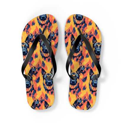 Impressionistic German Shepherds Flip Flops