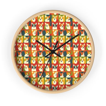 Corgi Chic Popart Pup Wall Clock