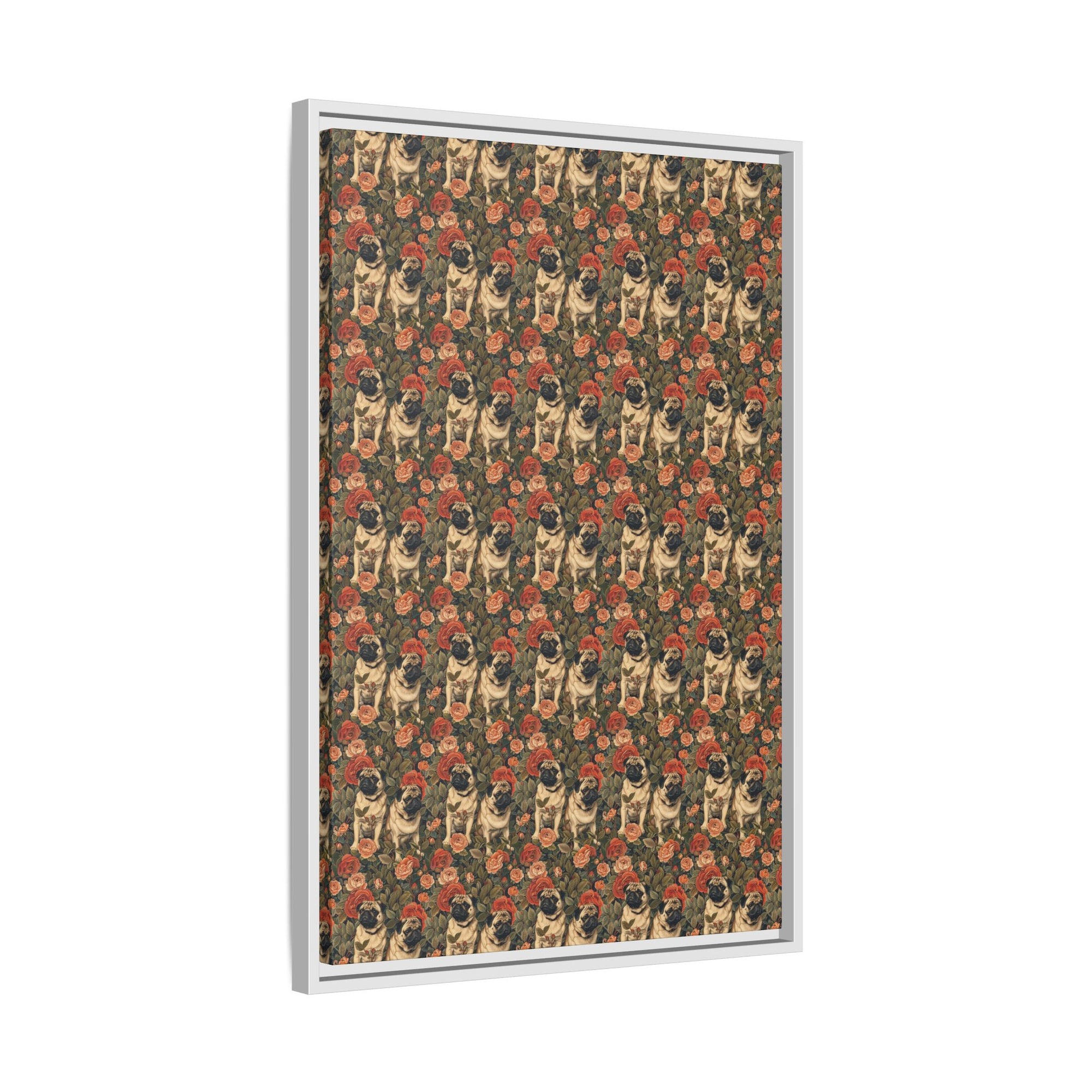 Blooming Pug Paradise Matte Canvas, Framed