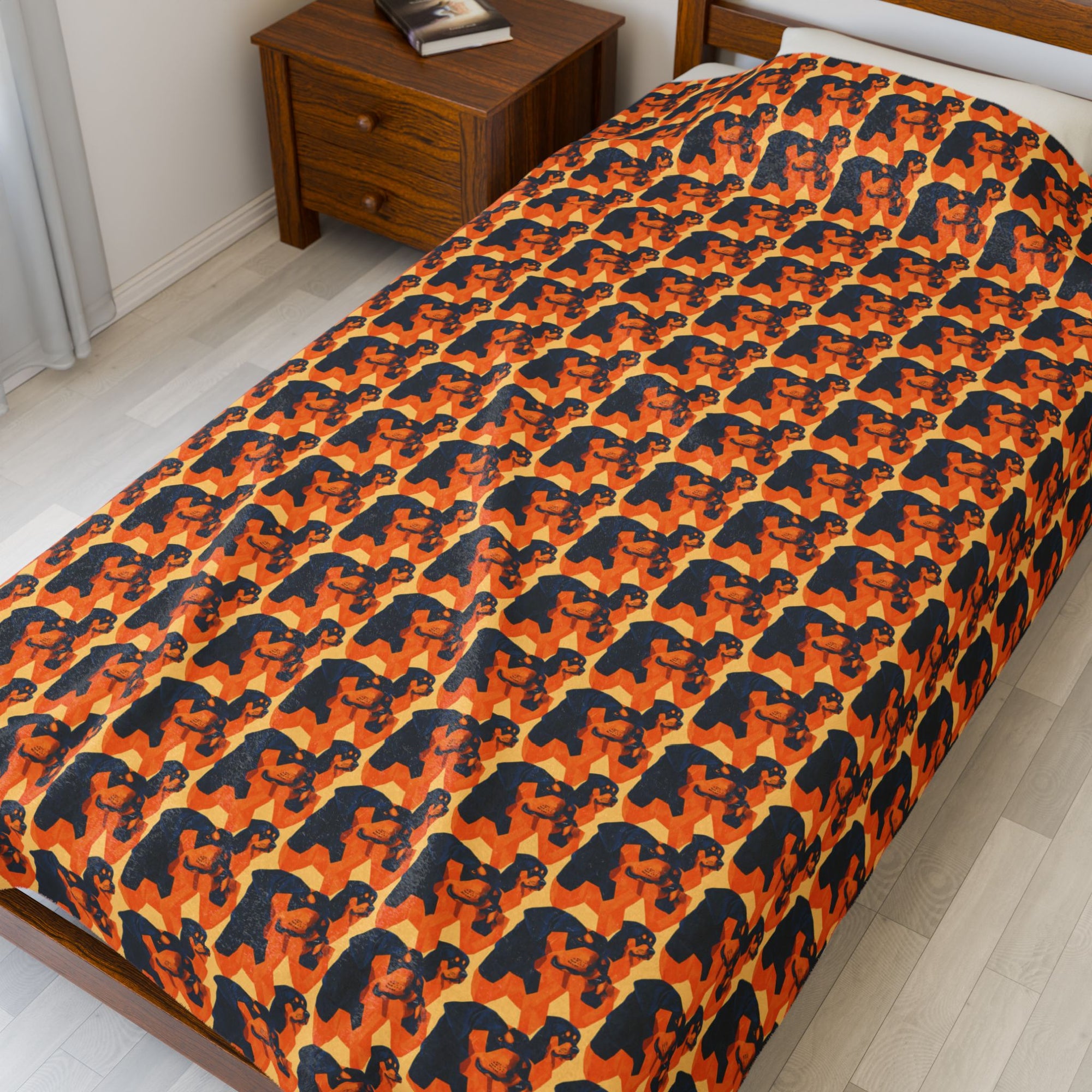 Rottweiler Chic Pawsitivity Velveteen Plush Blanket