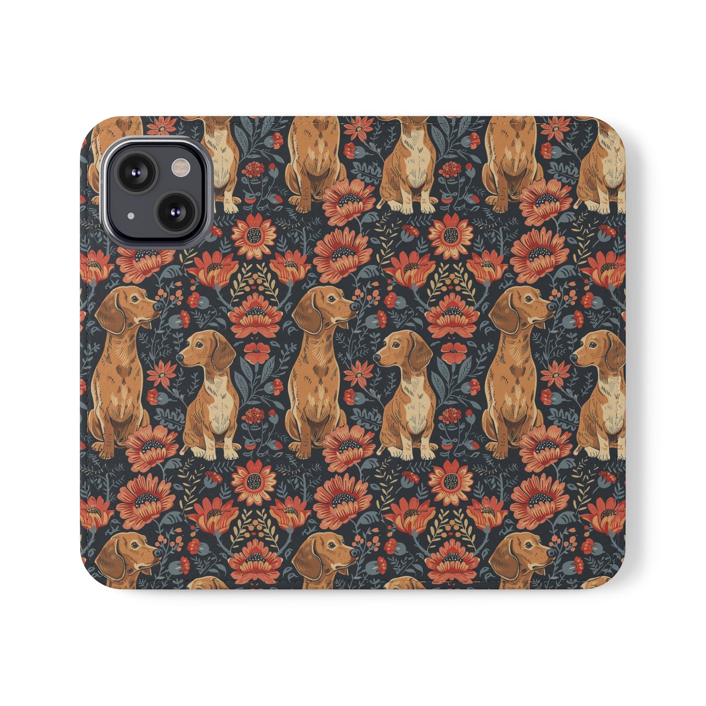 Floral Pawsome Dachsund Delight Flip Cases