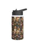 Beagle Blossom Bonanza Stainless Steel Water Bottle