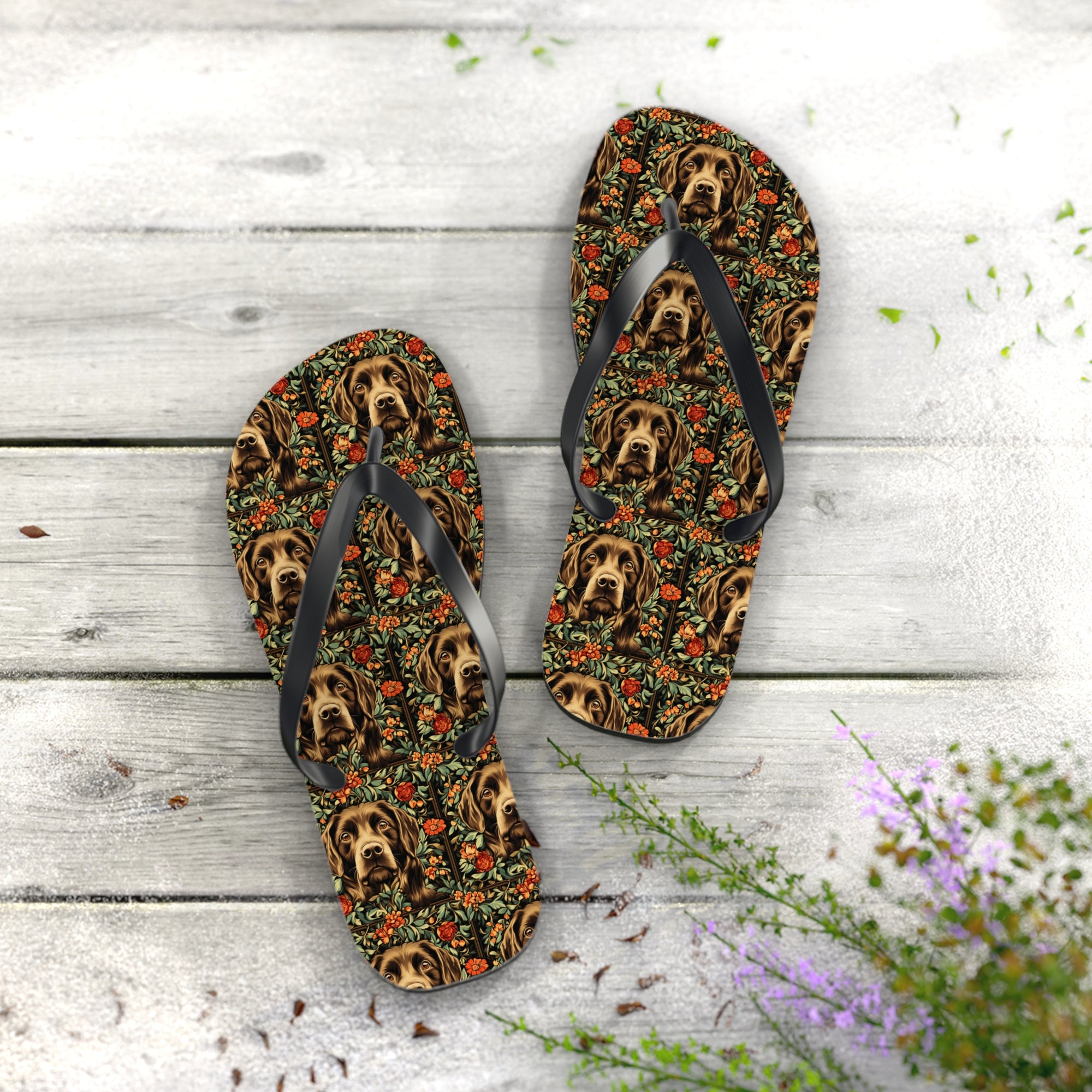 Labrador Lush Pooch Tapestry Flip Flops