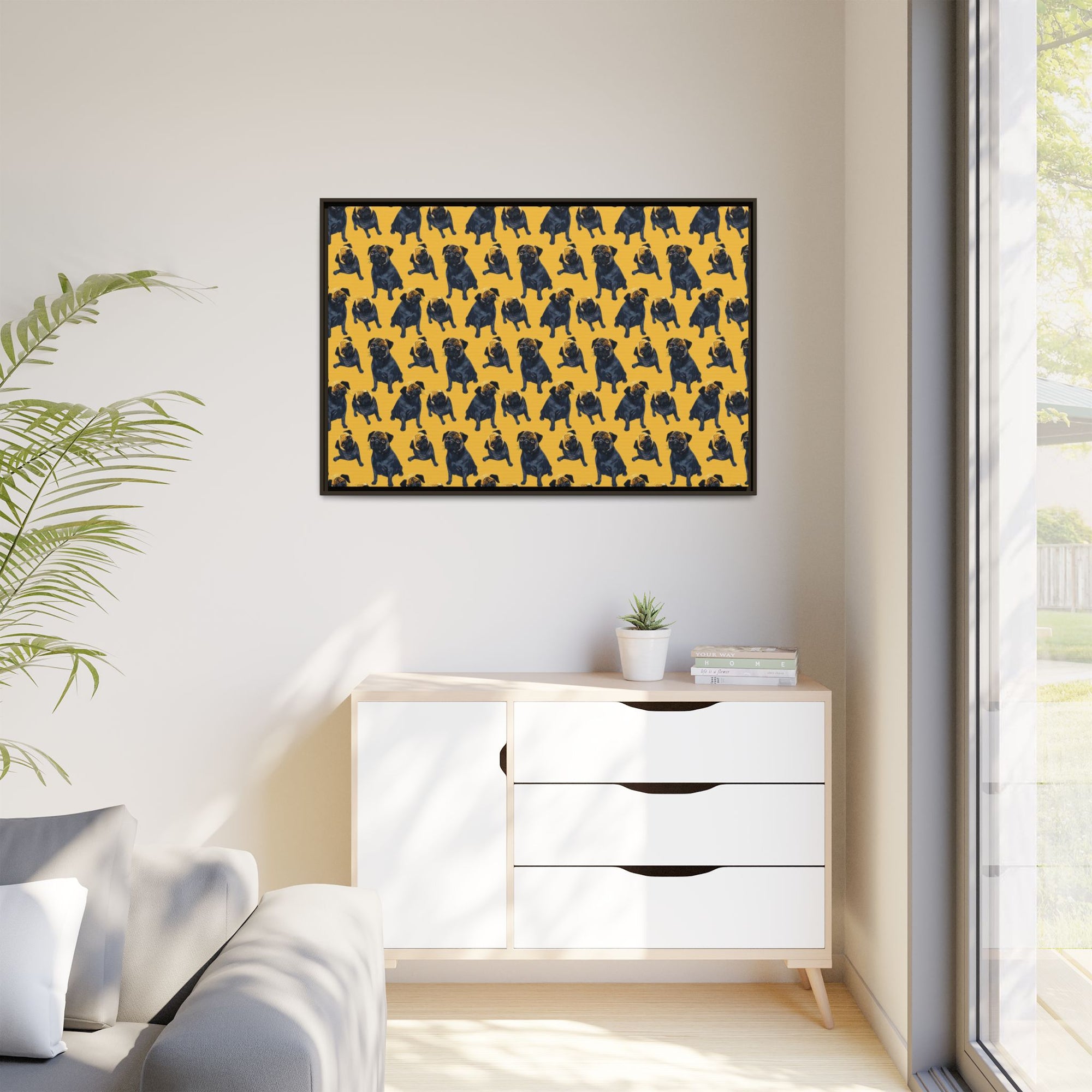 Puglet Posh Paradise Matte Canvas, Framed