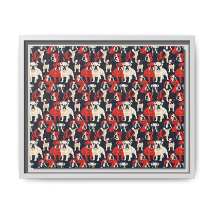 Bulldoggy Bliss Chomper Matte Canvas, Framed