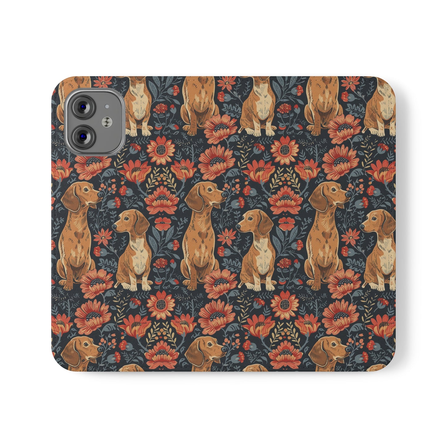 Floral Pawsome Dachsund Delight Flip Cases