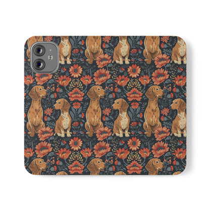 Floral Pawsome Dachsund Delight Flip Cases