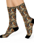 Beagle Blossoms Cushioned Crew Socks