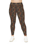 Dapper Dachshund Embroidery Elegance Plus Size Leggings