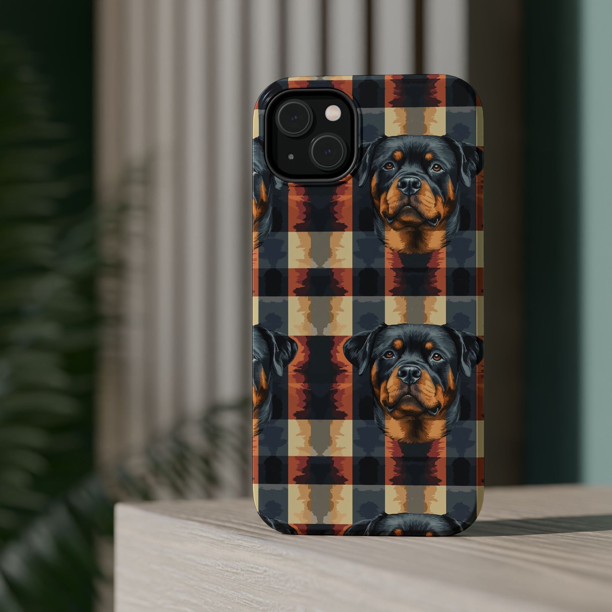 Pawsome Rottweiler Royalty Plaid Magnetic Tough Cases