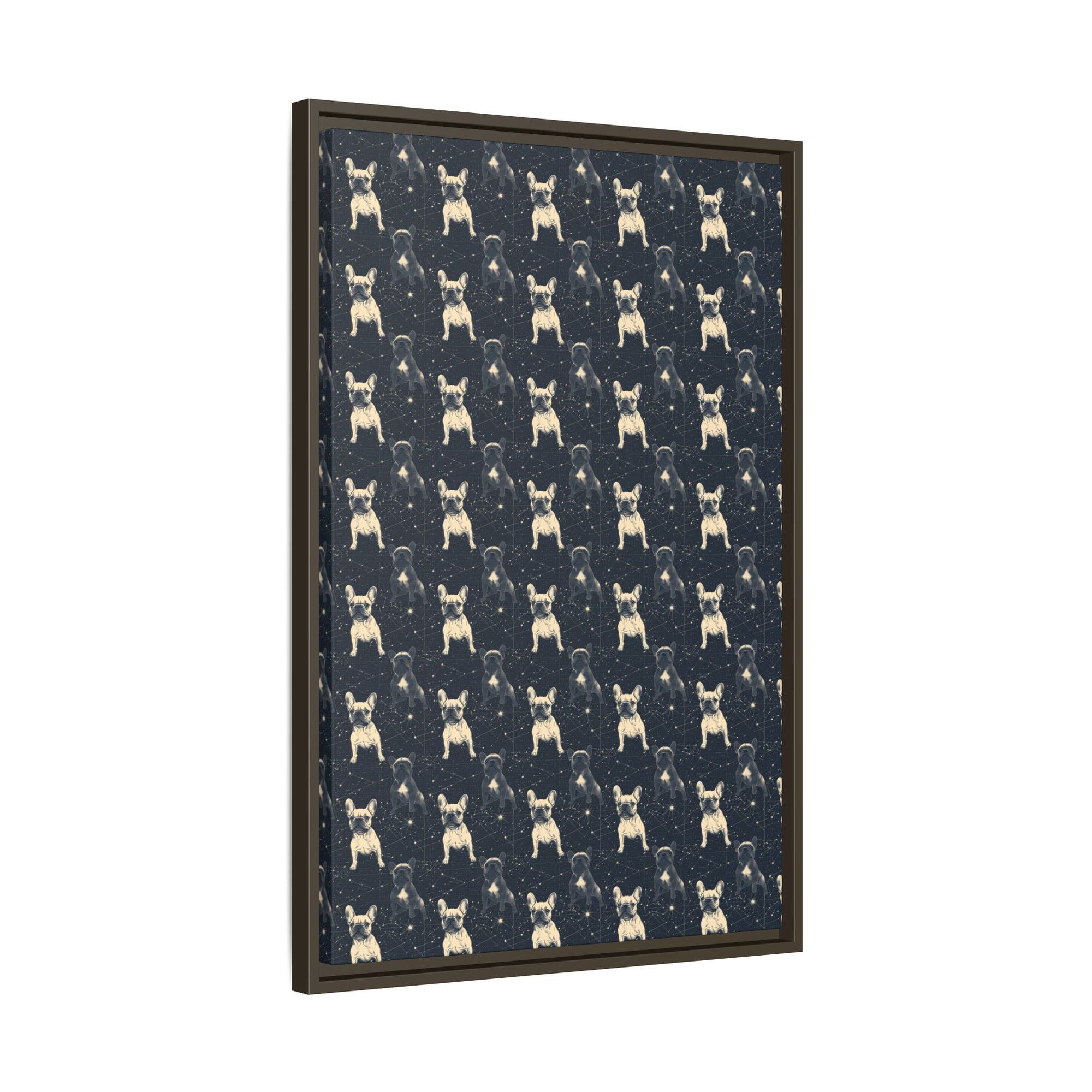 Frenchie Celestial Soar Matte Canvas, Framed