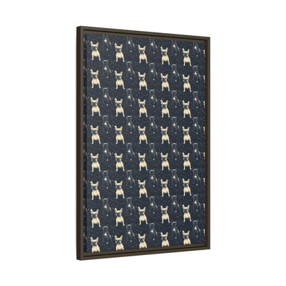 Frenchie Celestial Soar Matte Canvas, Framed