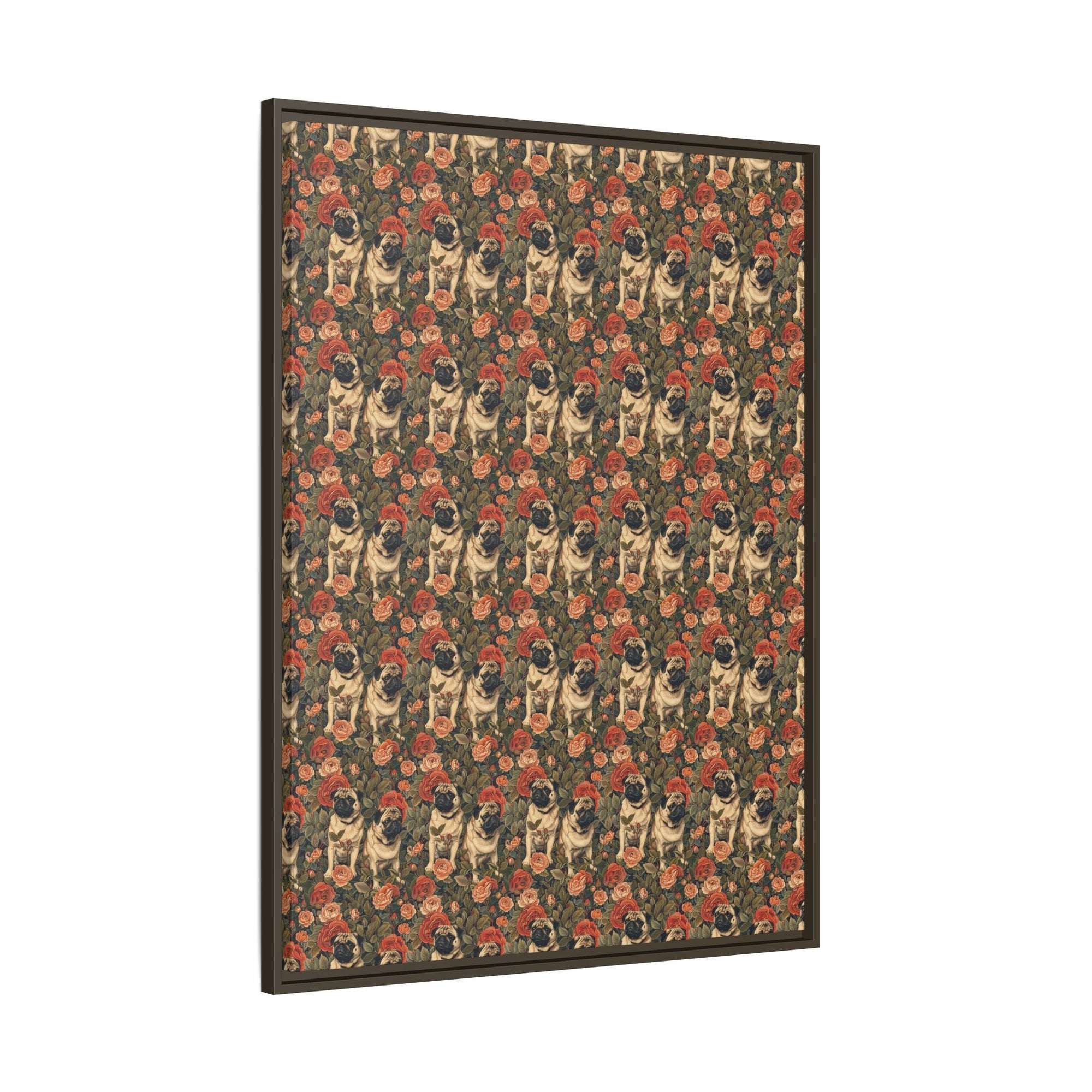 Blooming Pug Paradise Matte Canvas, Framed