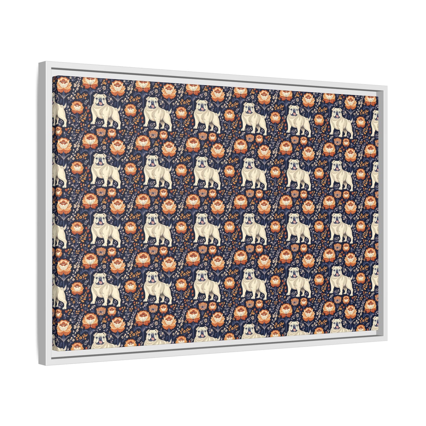 Bulldog Blossom Bonanza Matte Canvas, Framed