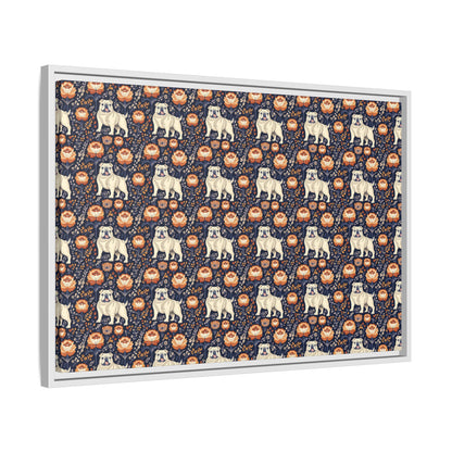 Bulldog Blossom Bonanza Matte Canvas, Framed