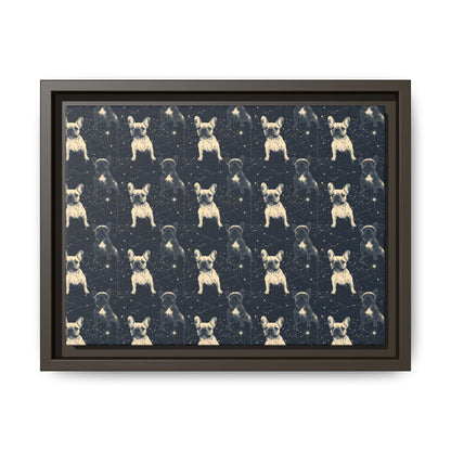 Frenchie Celestial Soar Matte Canvas, Framed