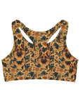 Autumnal German Shepherd Glamour Seamless Sports Bra