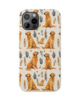 Golden Glamour Paws - Luxe Licks for Regal Retrievers Slim Phone Cases